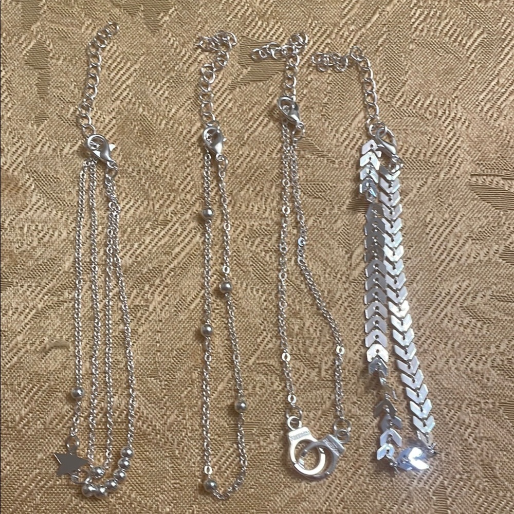 Elegant Silver ankle Set